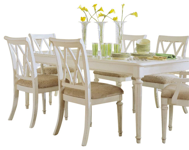 American Drew Camden-Light 8-Piece Leg Dining Room Set in White ...