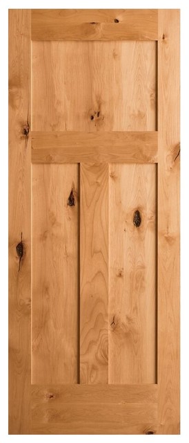 Craftsman 3 Panel Shaker Rustic Knotty Alder Interior Door Slab Craftsman 3 Panel Shaker Rustic Knotty Alder Interior Door Slab 30x80