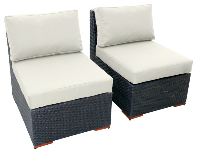 Ortanique Armless and Slipper Chair, Set of 2, Canvas Natural tropical 
