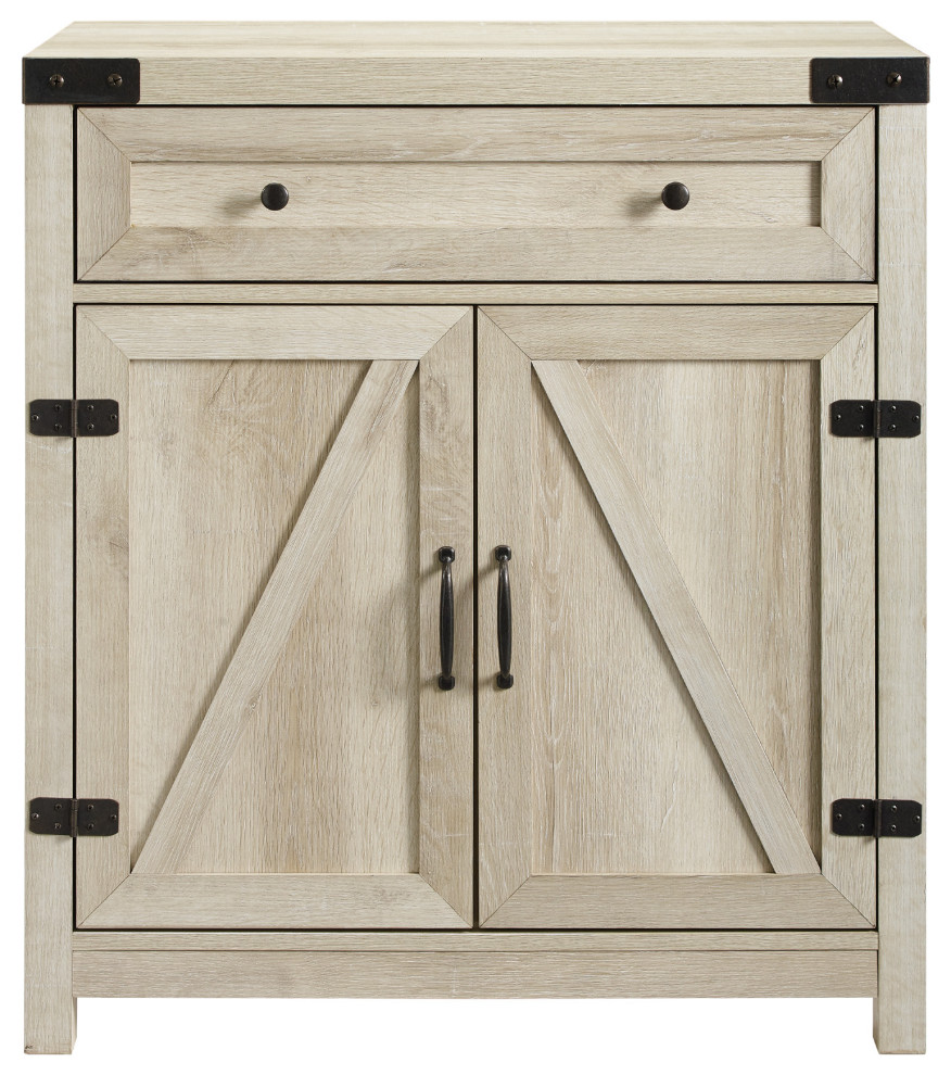 30" Farmhouse Barn Door Accent White Oak Farmhouse Accent