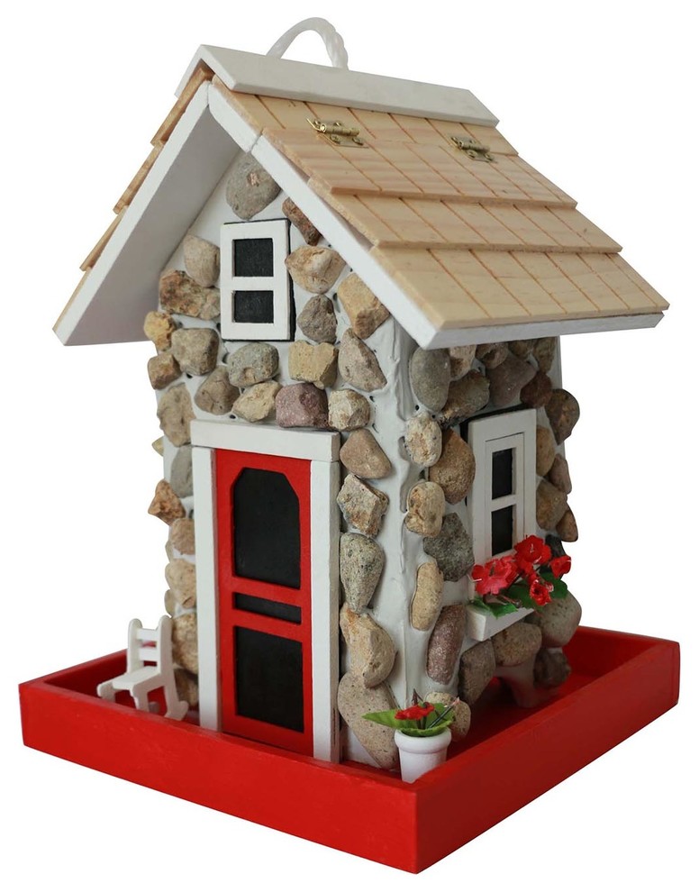 Fieldstone Guest Cottage Bird Feeder Stone Contemporary Bird