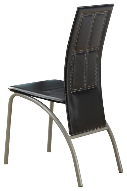 Steve Silver Calvin Side Chair, Black Faux Leather, Set of 4