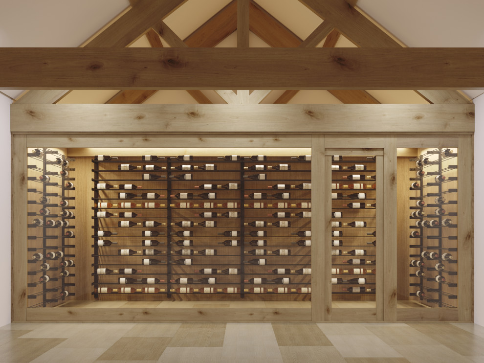 Photo of a mid-sized contemporary wine cellar in Denver.
