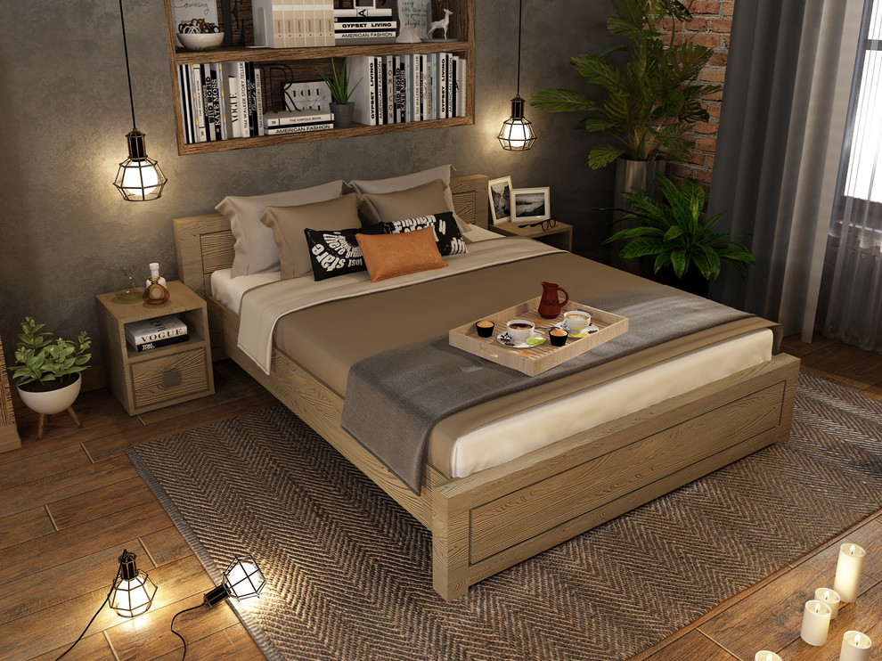 Спальня Темпо из массива с брашированнием