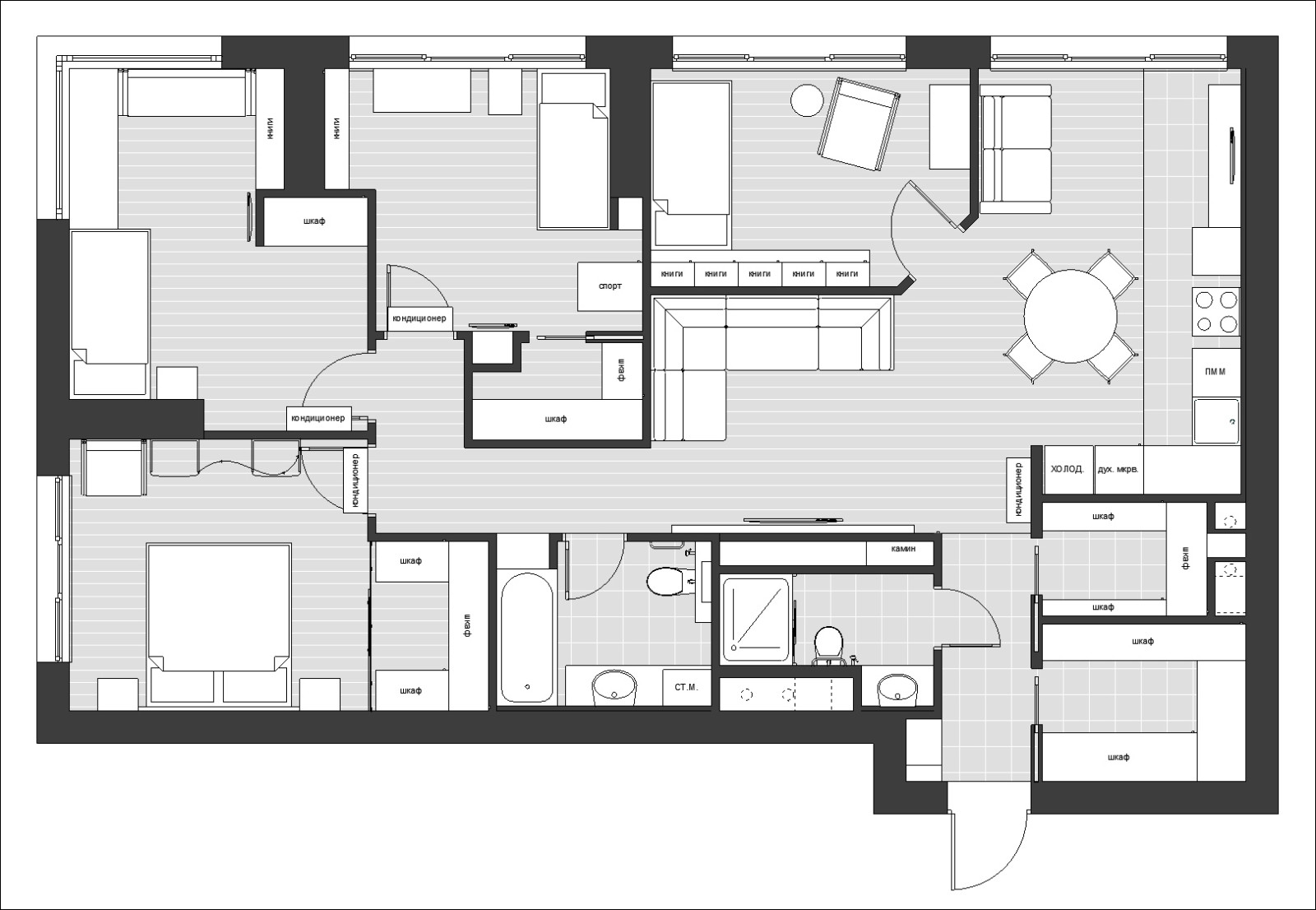 ЖК Триколор. 3-к квартира. 115 м².