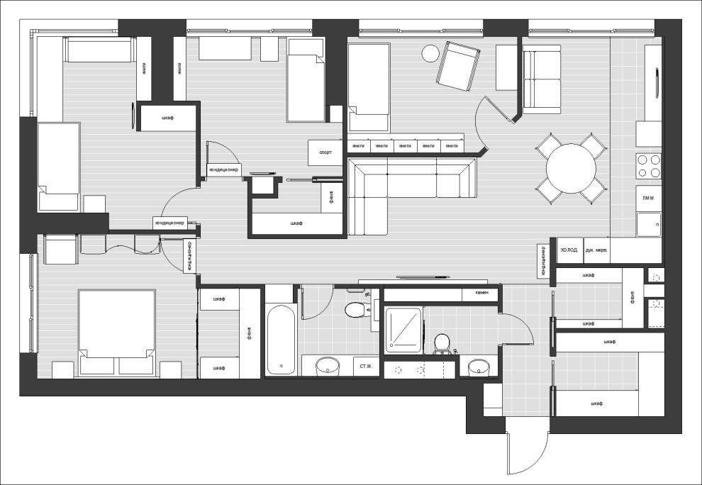 ЖК Триколор. 3-к квартира. 115 м².