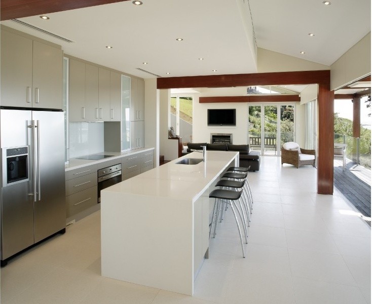 Photo of a mid-sized modern kitchen in Central Coast with with island.