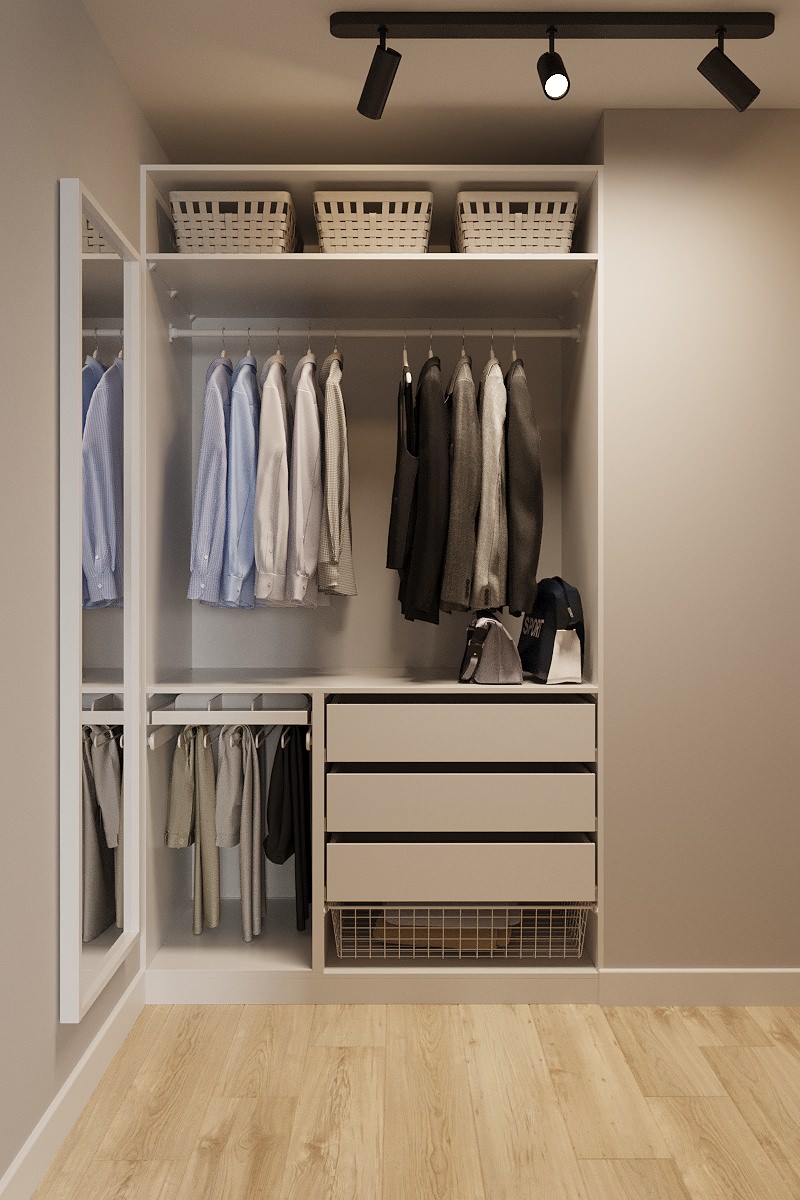 Яркий минимализм квартира 60 кв м