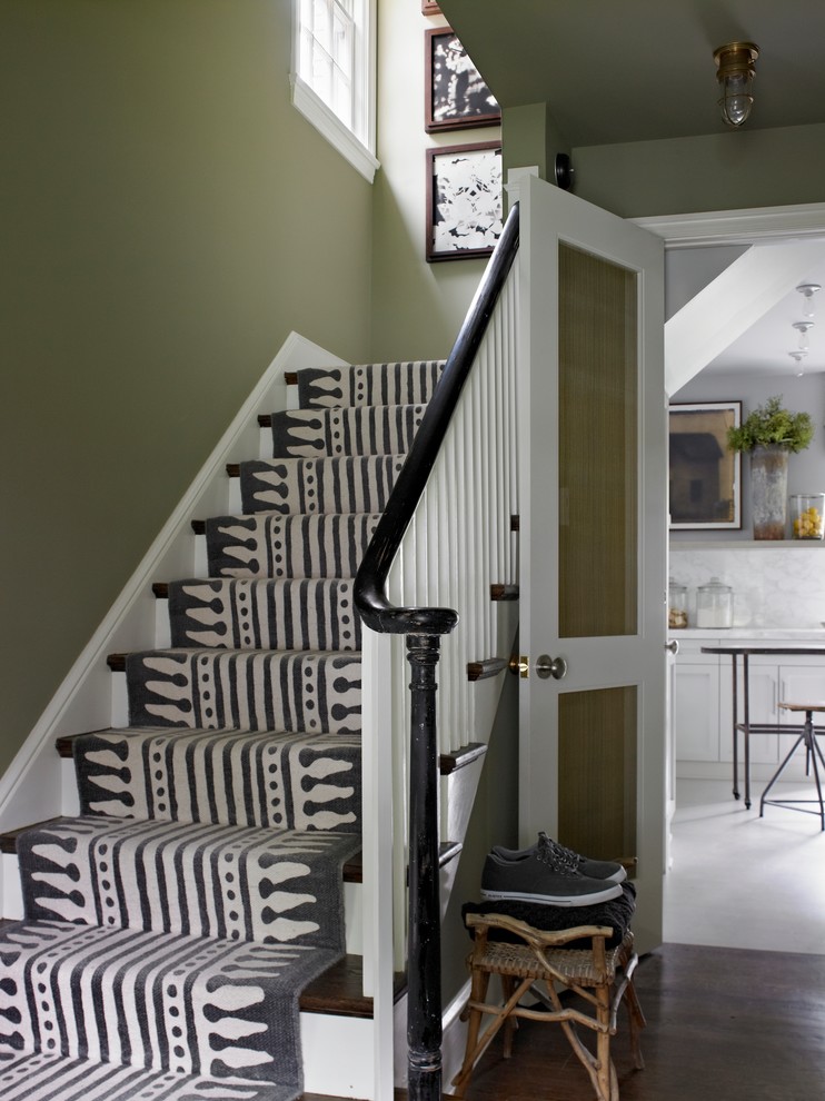 Design ideas for a mid-sized transitional staircase in DC Metro.