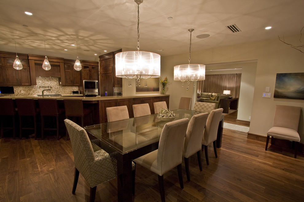 Photo of a transitional dining room in Vancouver.