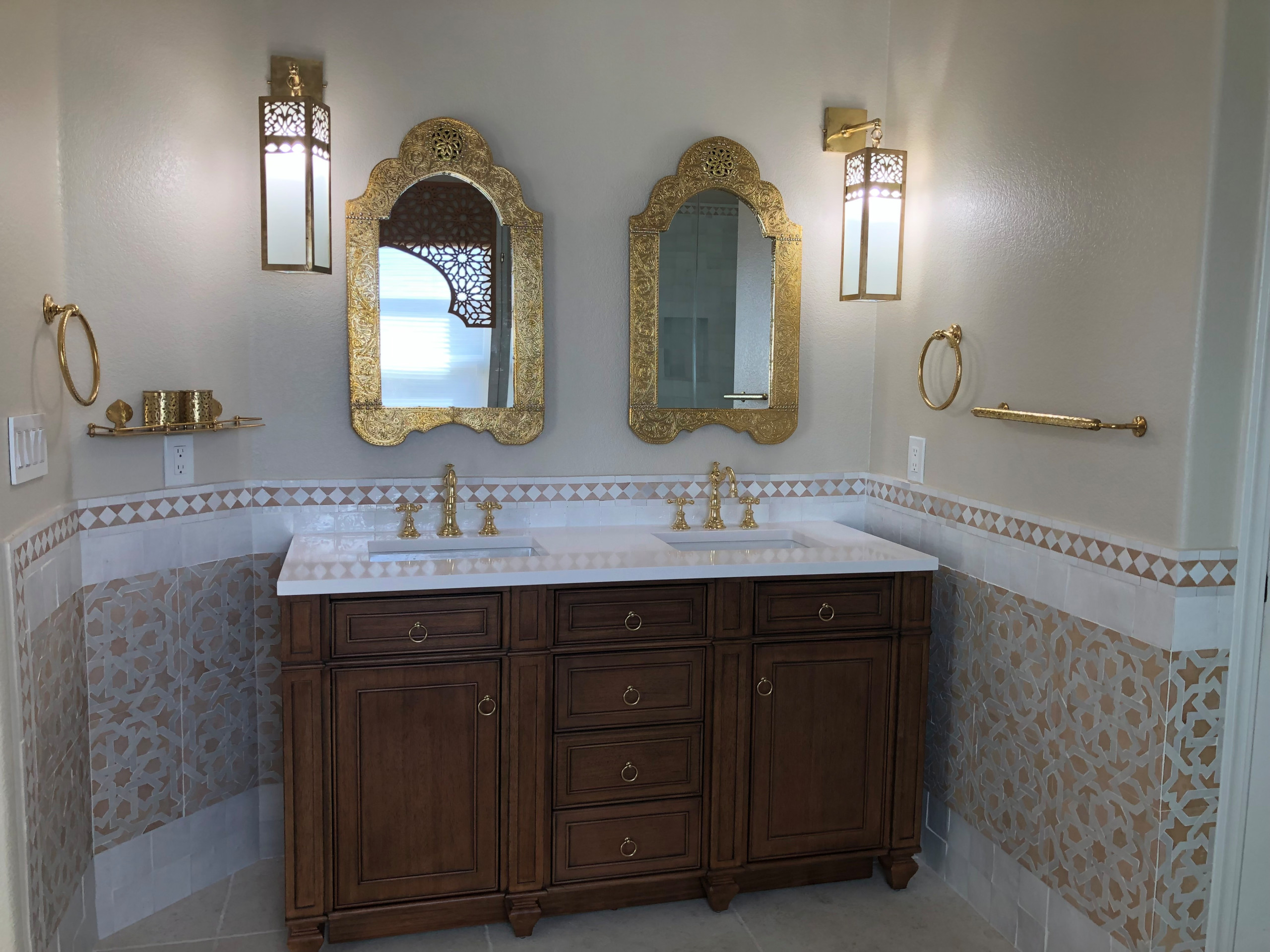 One-of-a-Kind Hand-Made Lighting, Towel Bars & Mirrors Echo Moroccan Jewelry