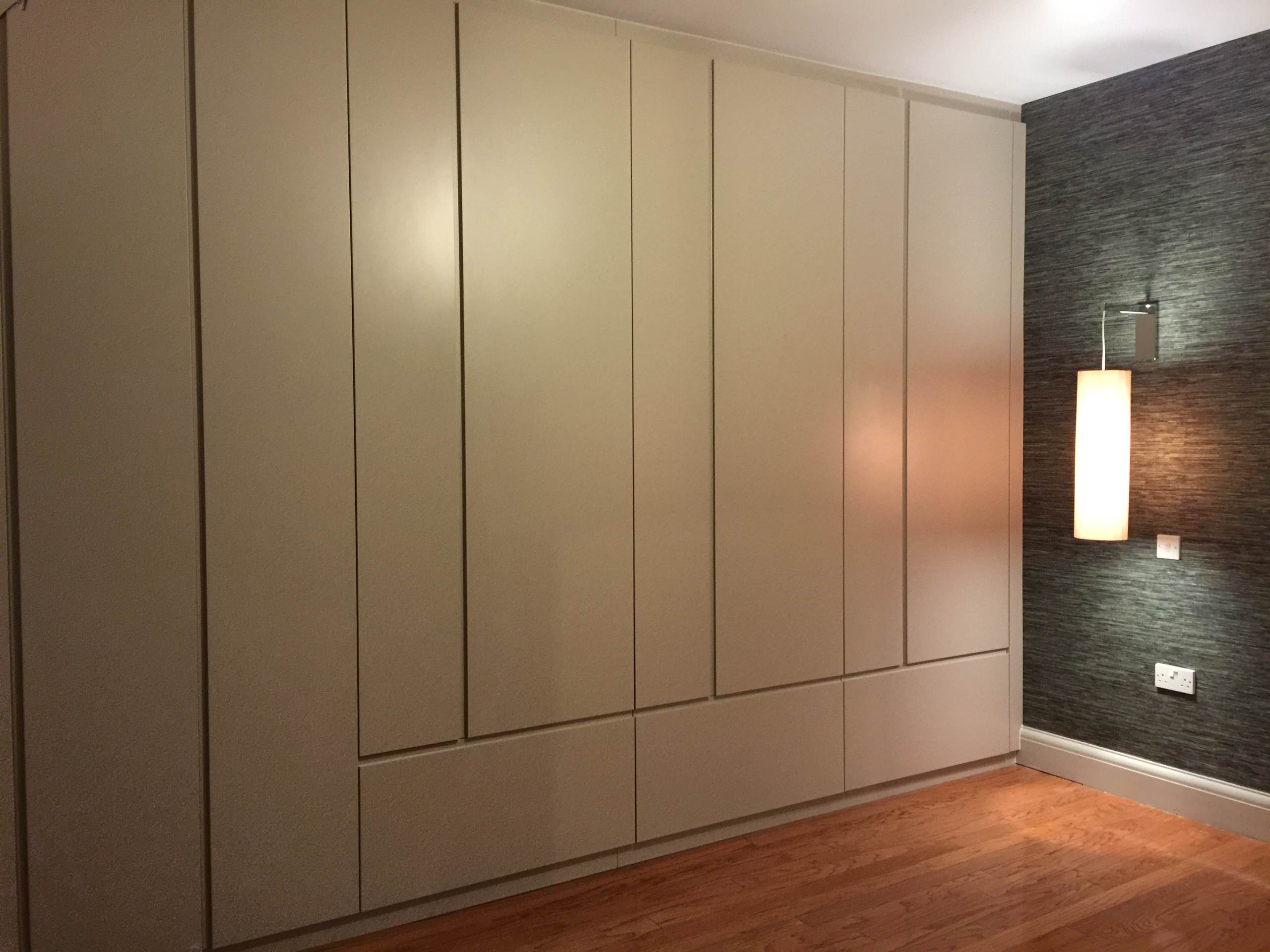 Stone grey matte finish fitted wardrobe and matching dressing unit -  Contemporary - West Midlands | Houzz
