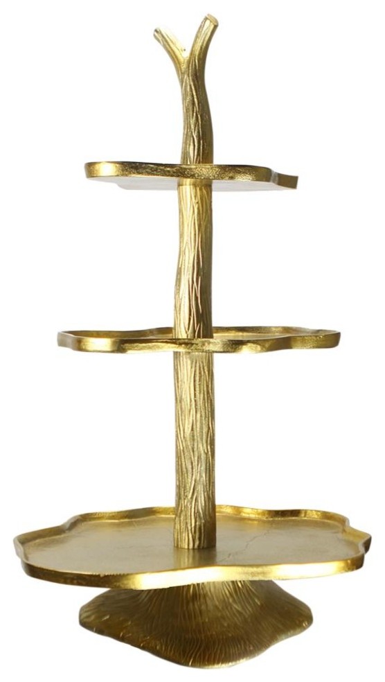 Cake Stand Serving Tray, Gold, Small