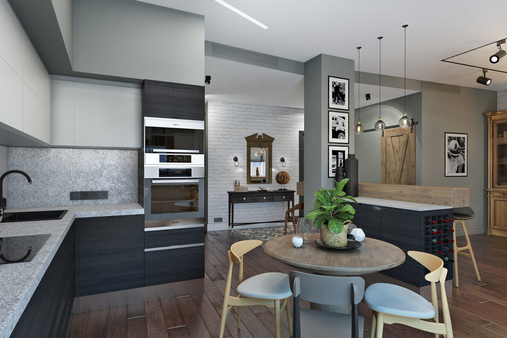 Квартира в современном стиле с элементами лофт-стилистики