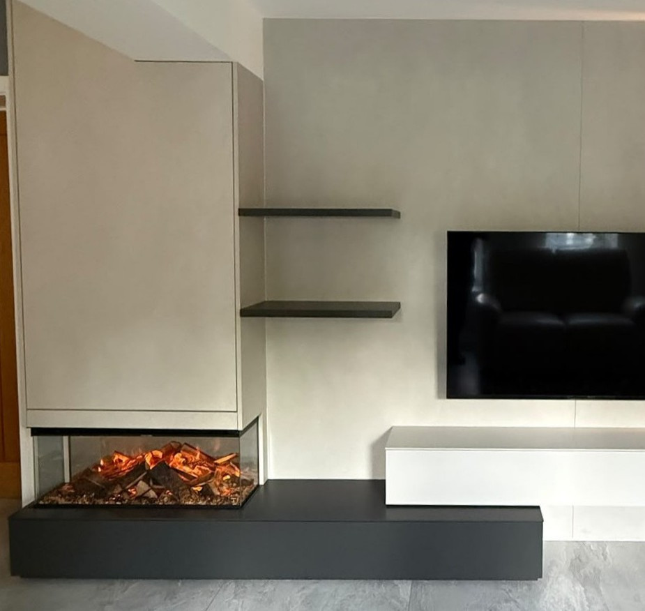Modern Media Wall with Feature Fireplace