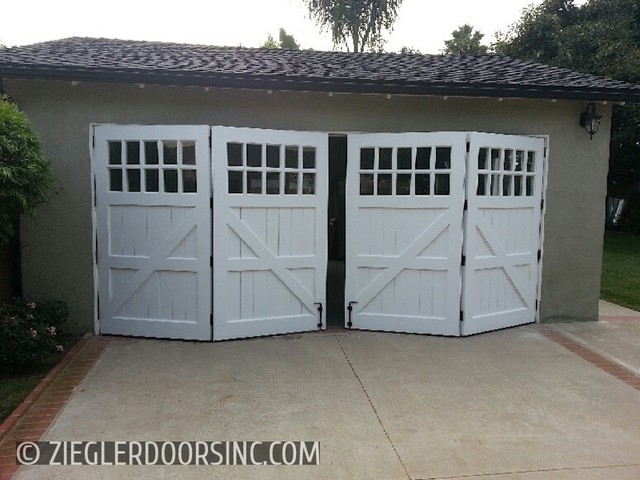 Carriage Garage Door In A Bi Fold Configuration East Side