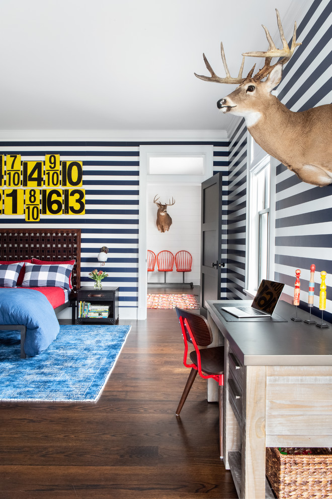 This is an example of a large country kids' bedroom for kids 4-10 years old and boys in New York.