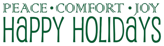 Decal Wall Peace Comfort Joy Happy Holiday Quote, Dark Green