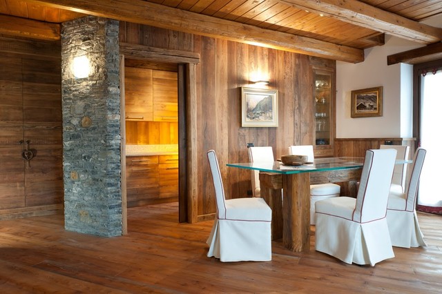Chalet moderno rustik-vardagsrum