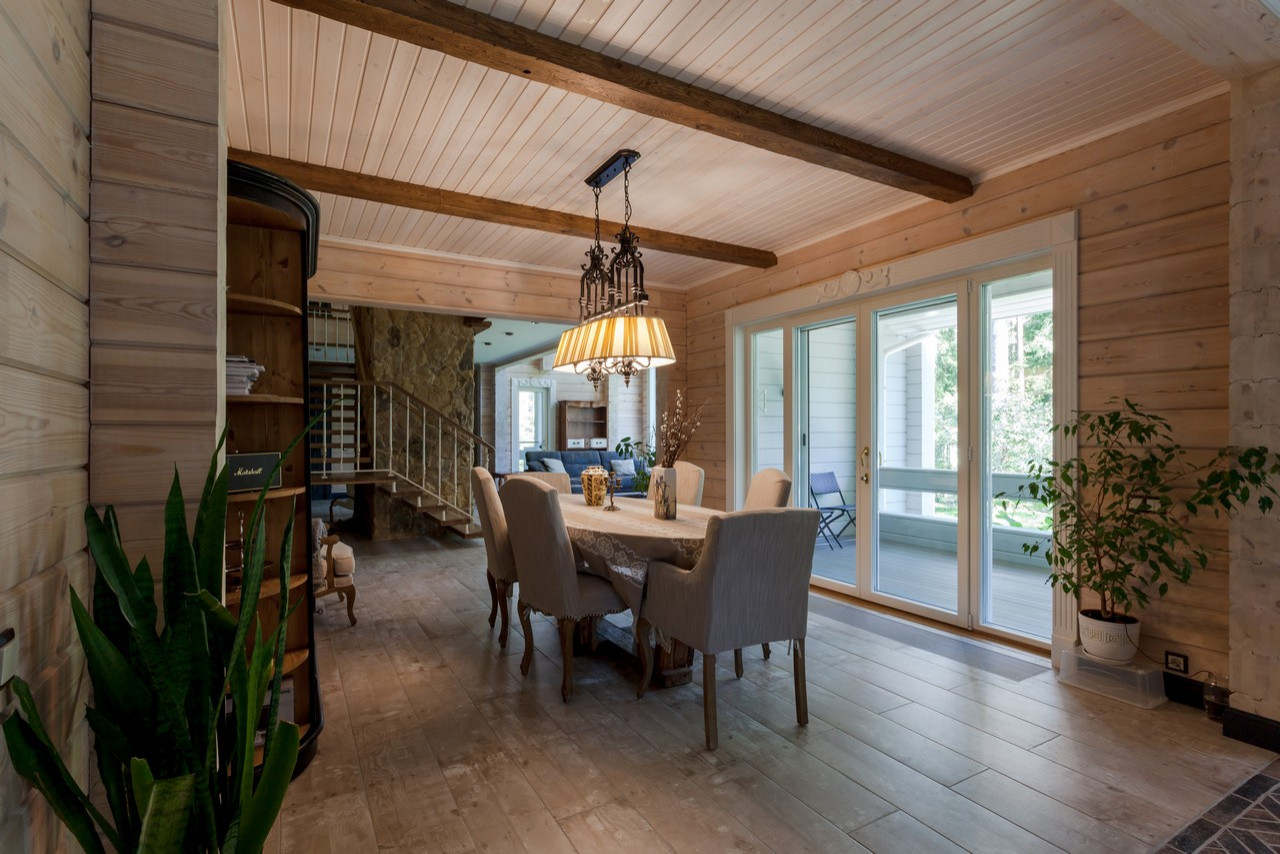 Интерьеры дома из клееного бруса