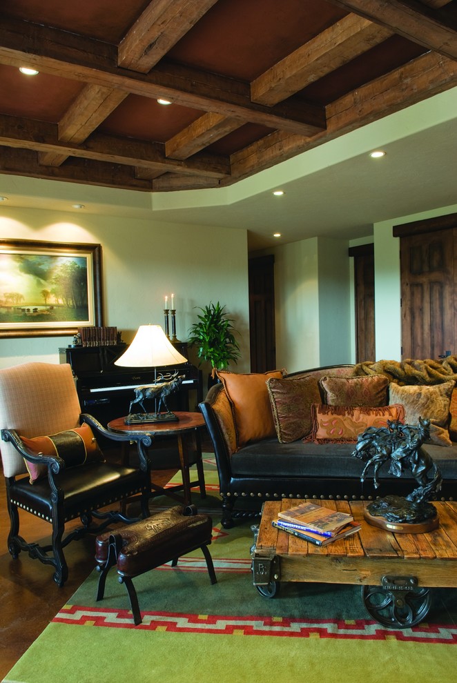 Design ideas for a traditional family room in Denver.