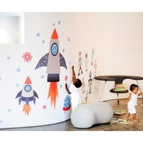 Pop & Lolli Starry Sky Space Rockets Wall Stickers