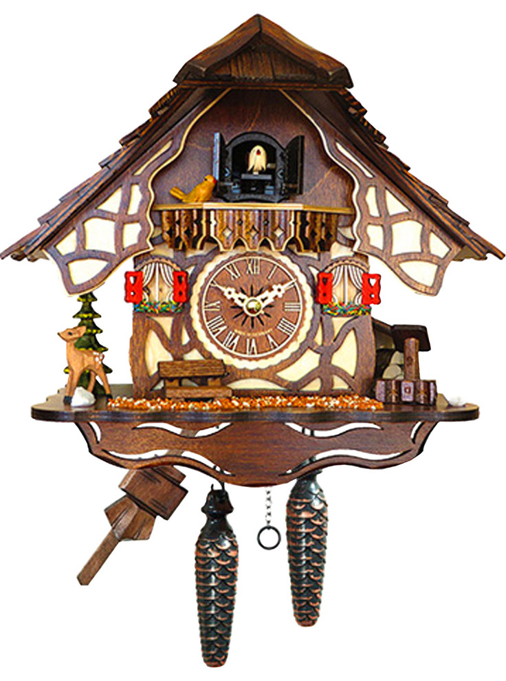 Engstler BatteryOperated Cuckoo Clock Full Size Rustic Cuckoo