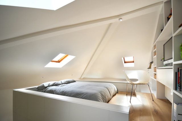 Minimalist Loft Living contemporary-bedroom