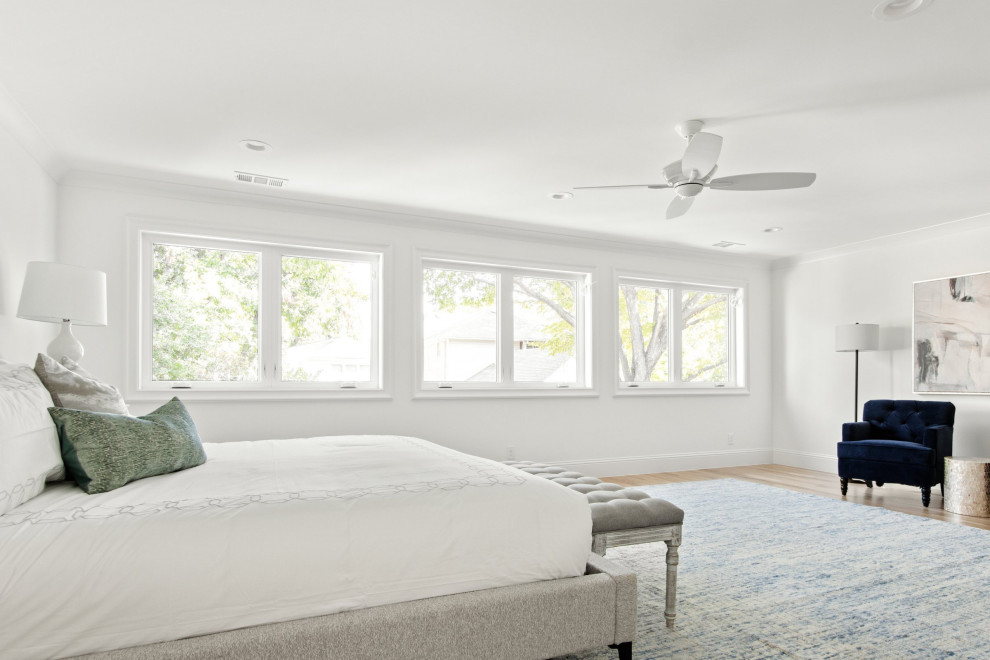 Design ideas for a beach style bedroom in Dallas.