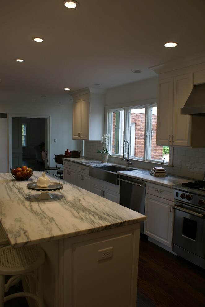 Example of a transitional kitchen design in Chicago