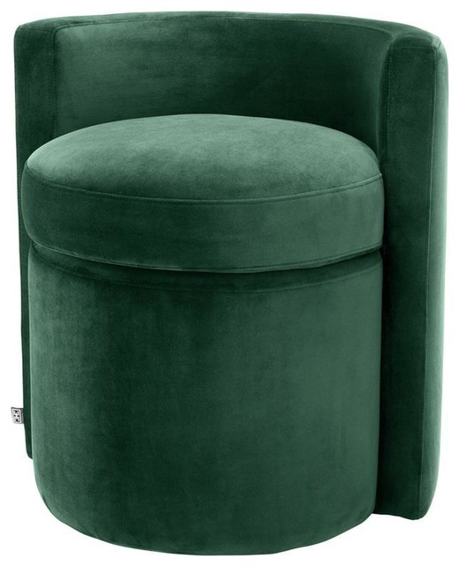 Green Velvet Stool Eichholtz Arcadia Black 16 W X D 17 H