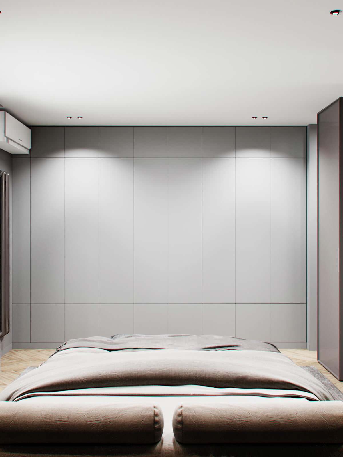 Cовременная квартира, дизайн интерьера в светло-темных тонах в ЖК "Георг Ландрин