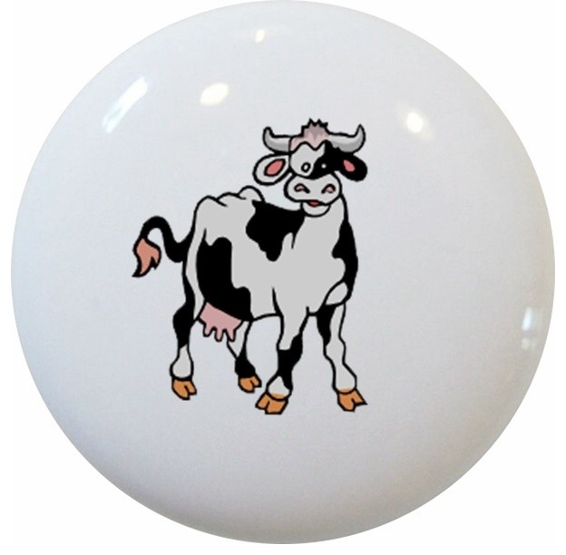 Cow Farm Animal Ceramic Knob Contemporary Cabinet And Drawer