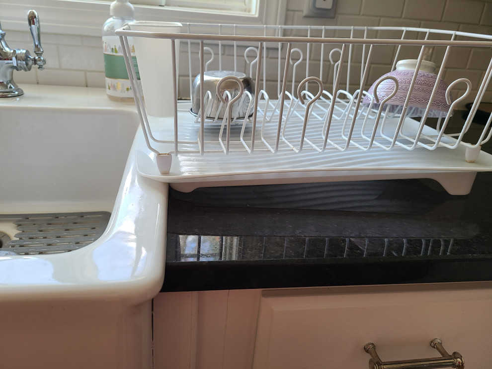 UpGood Stainless Steel Over The Sink Dish Drying Rack - Rollable, Foldable, and Easy to Store (Black)