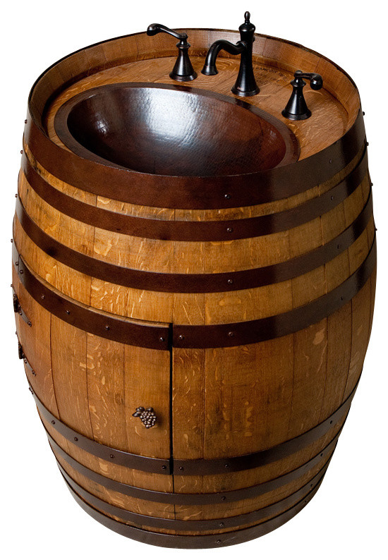 barrel sink bathroom