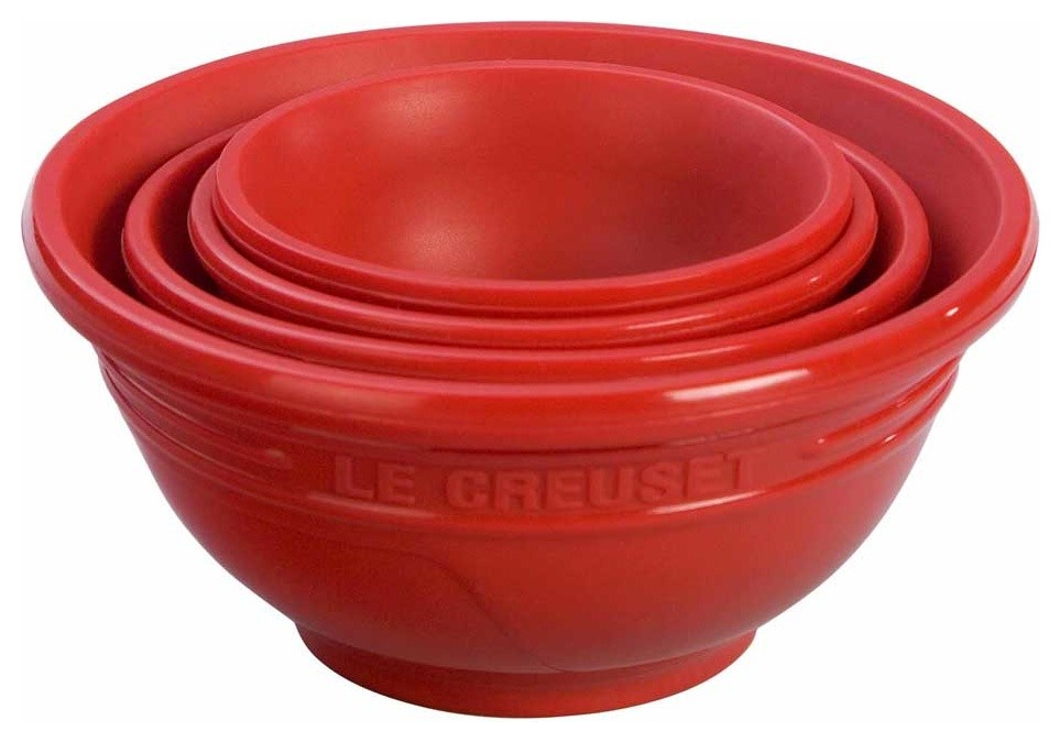 Le Creuset Silicone Measuring Cup Prep Bowls, Cherry Red