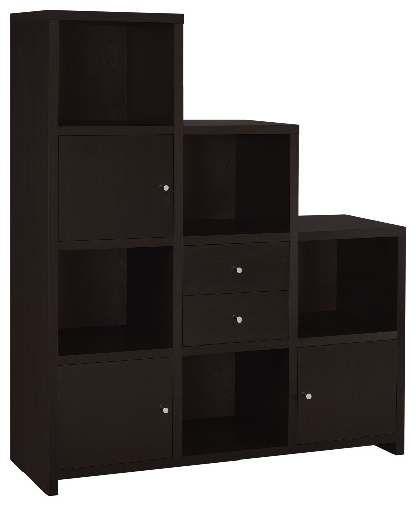 Spencer Bookcase With Cube Storage Compartments Cappuccino