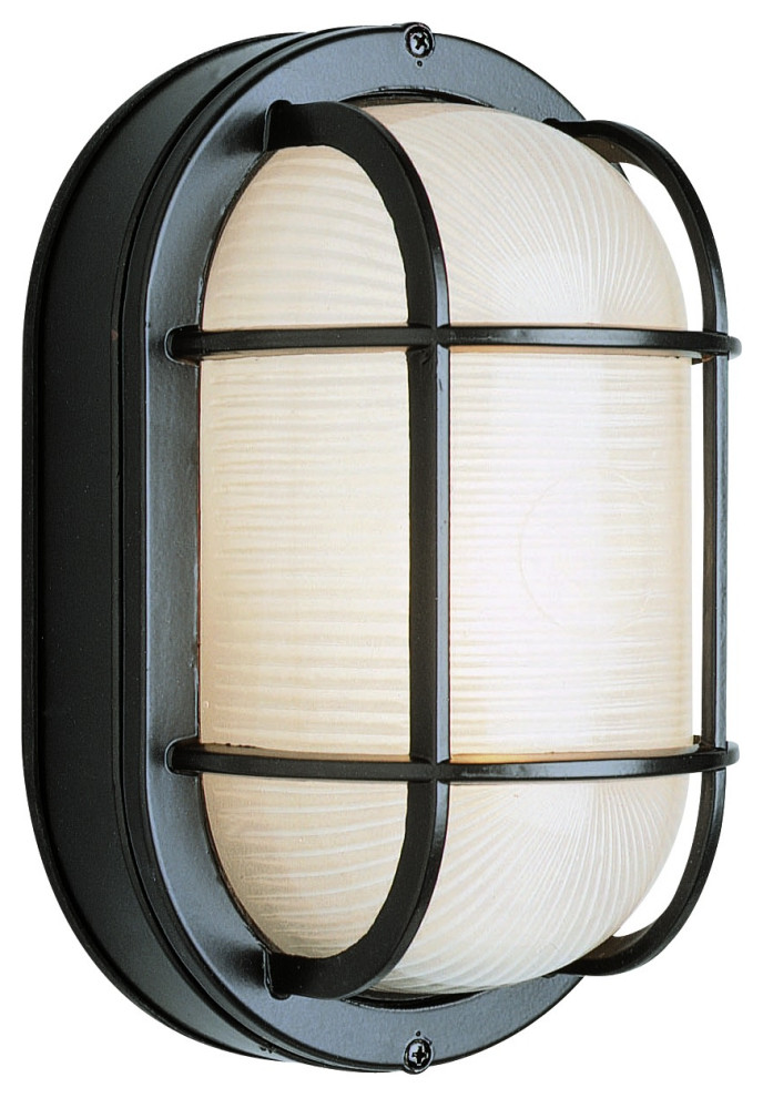 Trans Globe Lighting 41015 6.5"W 1 Light Flush Mount Bulkhead - Black