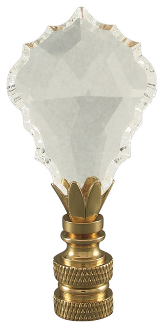 Swarovski Crystal Lamp Finial Polished Brass Base Gothic