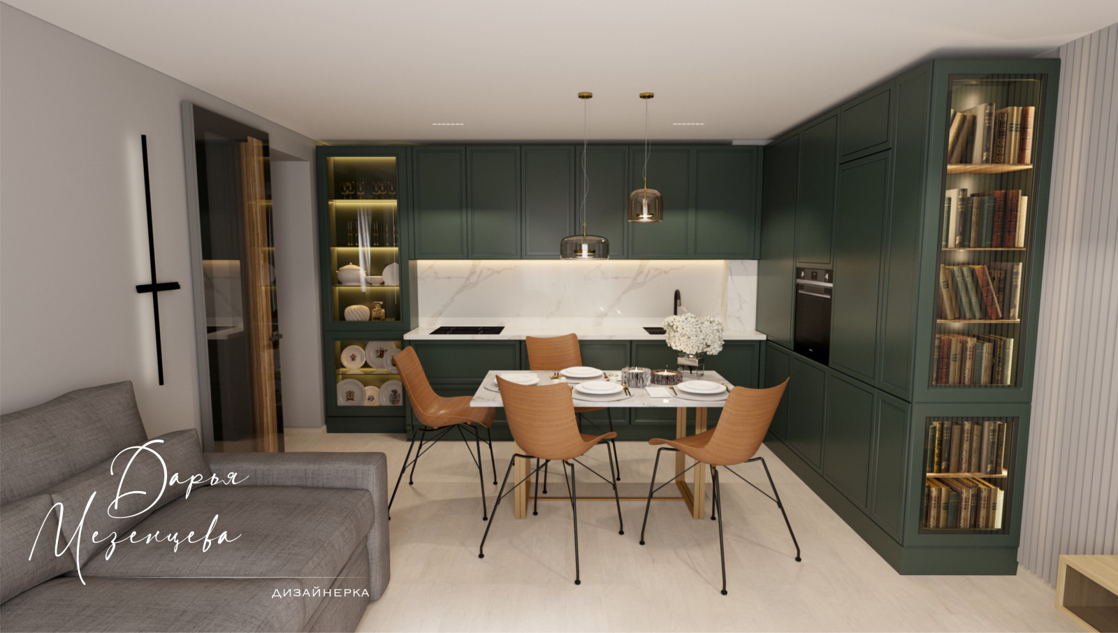 Кухня-студия 25кв.м