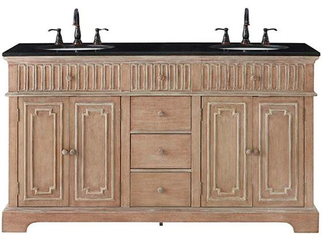 Home Decorators Collection Bathroom Manor 61 in. Double Vanity in Washed Oak