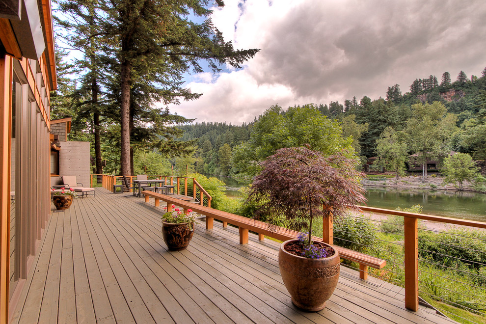 Inspiration for a contemporary deck in Portland with no cover.