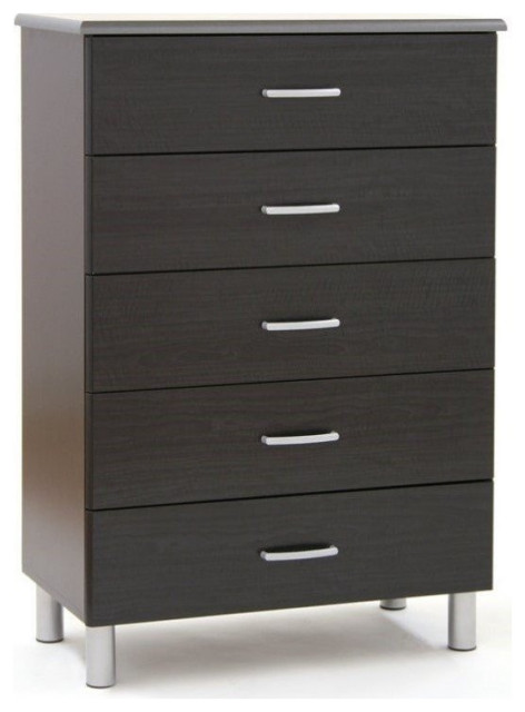 South Shore Cosmos 5 Drawer Chest in Black Onyx Finish
