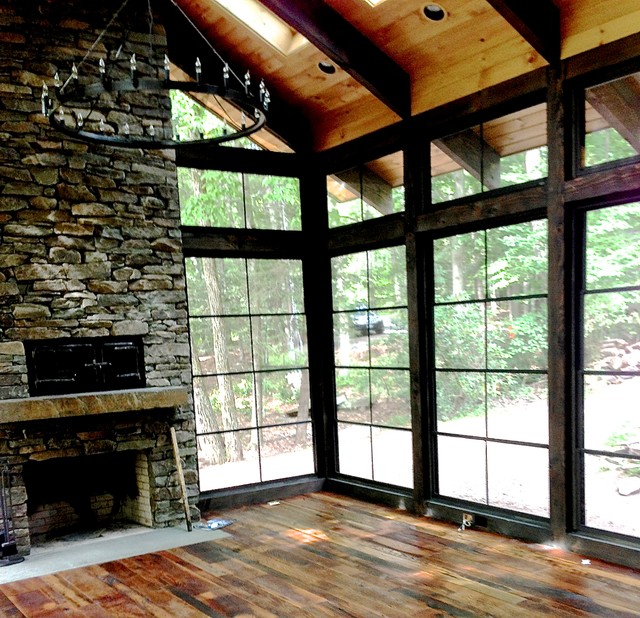 Three Season Room Rustic Living Room New York By Interior