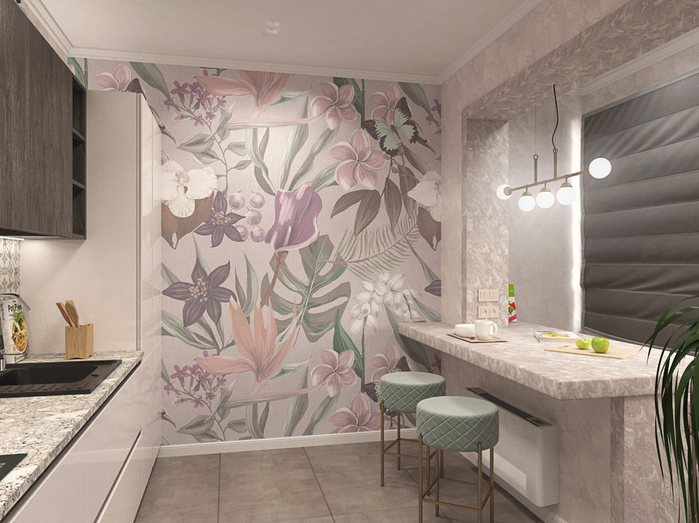 Кухня объеденная с лоджией