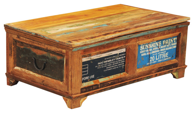 Vidaxl Coffee Table With Storage Vintage Reclaimed Wood Furniture Trunk Room