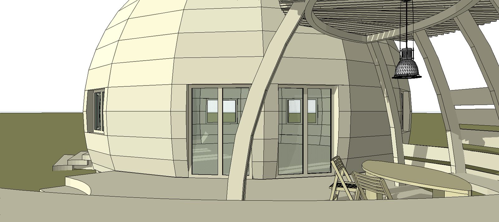 Необычная веранда (и терраса) к Необычному Дому (проект "Фазенда-лайф")