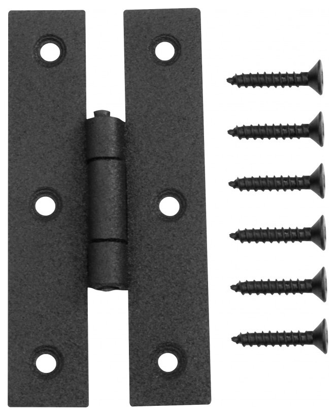 Hinge Black Wrought Iron Hinge H Flush 3'' H Pack of 20 Modern Hinges by