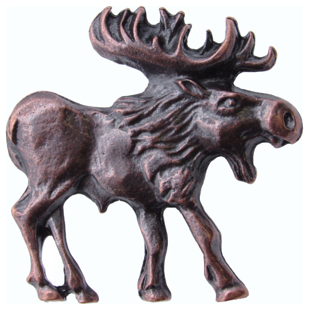 Walking Moose Right Facing Cabinet Knob, Oil Rubbed Bronze