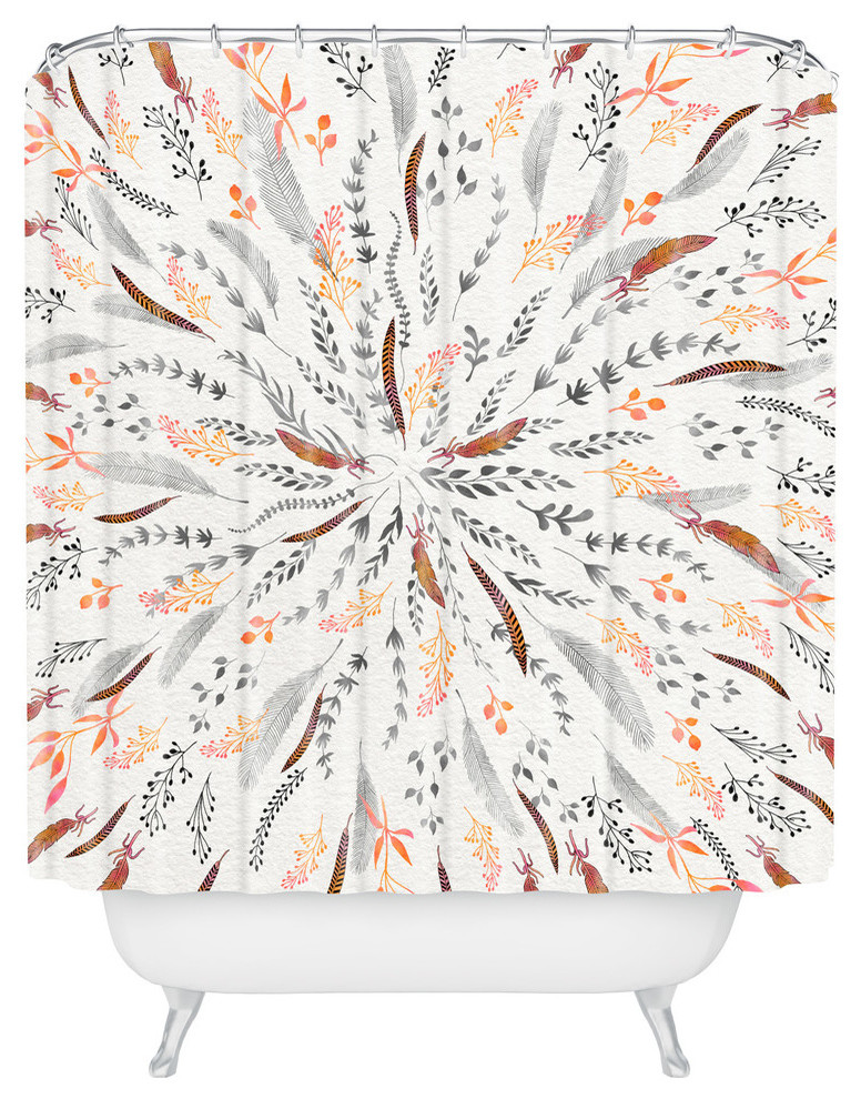 Iveta Abolina Feather Roll Shower Curtain, 72"x69" Contemporary